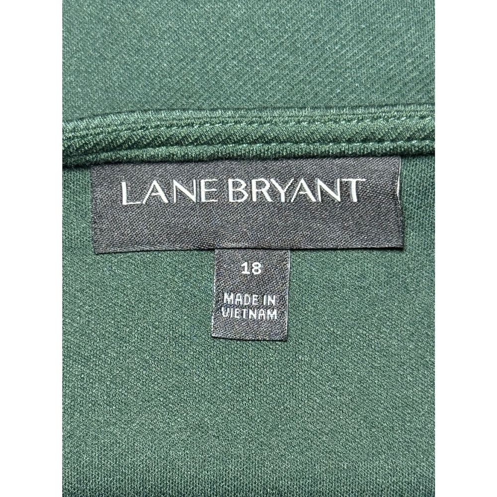 Lane Bryant Dark Green Peplum Zip Front Jacket Plus Size 18 - Picture 8 of 9